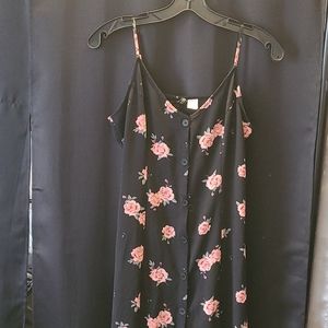 H&M Double-Slit Rose Print Maxi Sundress